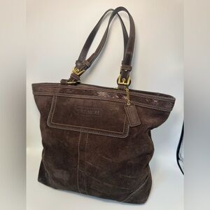 Coach Suede Brown Shoulder Tote – Style No. N6G085-10427